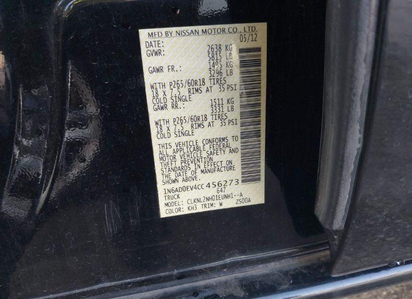 Photo 9 of 2012 Nissan Frontier SV (VIN 1N6AD0EV4CC456273)