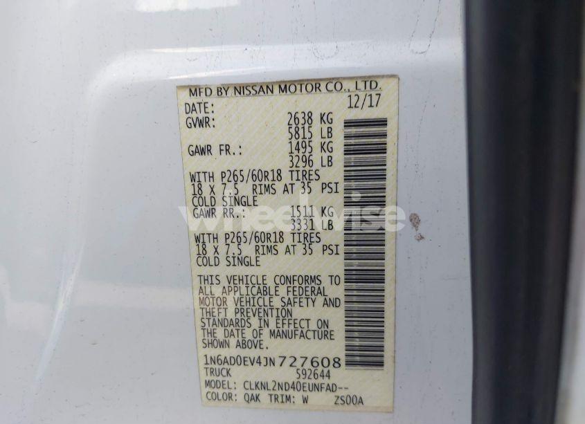 Photo 9 of 2018 Nissan Frontier SV (VIN 1N6AD0EV4JN727608)