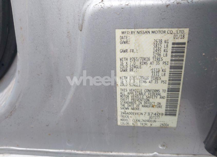 Photo 9 of 2018 Nissan Frontier SV (VIN 1N6AD0EV4JN737409)