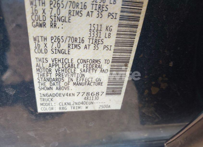 Photo 9 of 2019 Nissan Frontier SV (VIN 1N6AD0EV4KN778687)