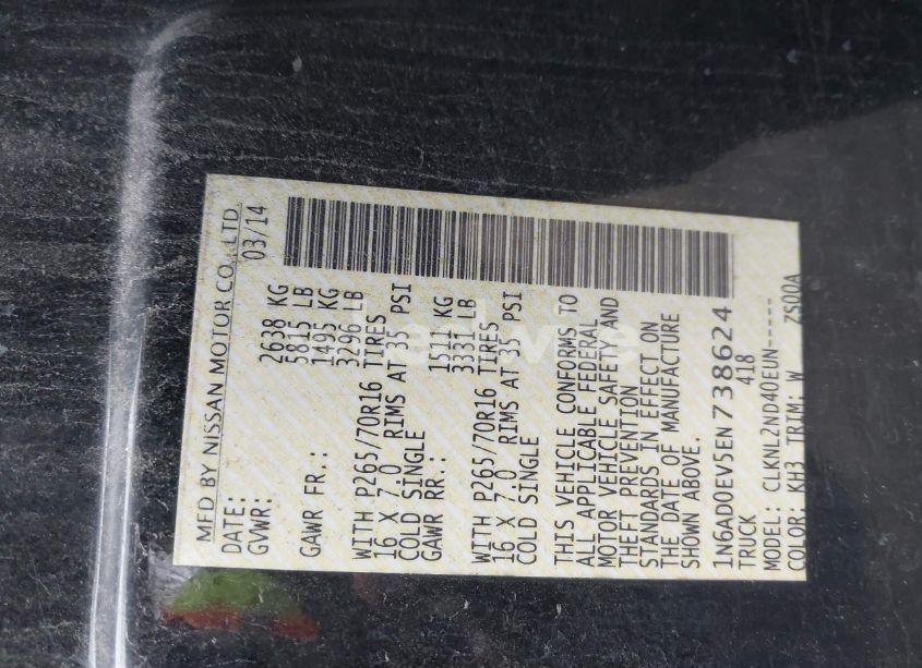 Photo 9 of 2014 Nissan Frontier SV (VIN 1N6AD0EV5EN738624)