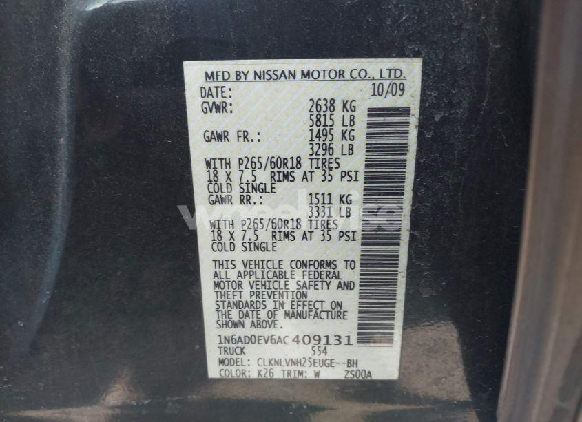 Photo 9 of 2010 Nissan Frontier LE (VIN 1N6AD0EV6AC409131)