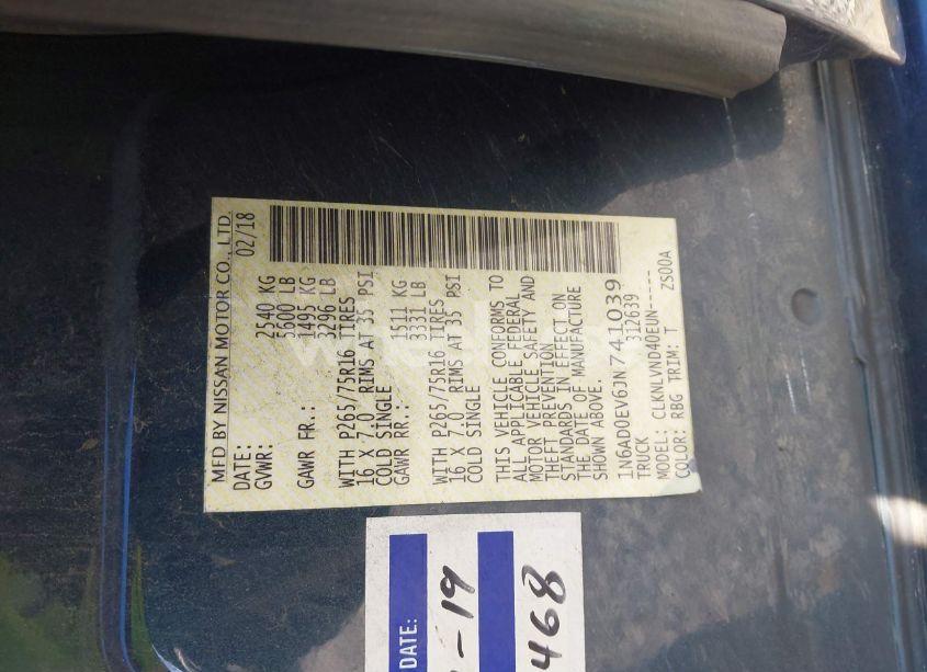 Photo 9 of 2018 Nissan Frontier PRO-4X (VIN 1N6AD0EV6JN741039)