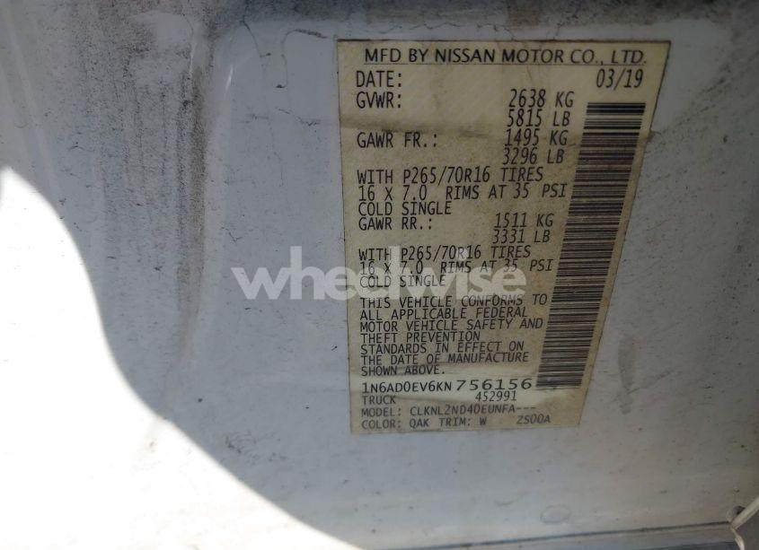 Photo 9 of 2019 Nissan Frontier SV (VIN 1N6AD0EV6KN756156)