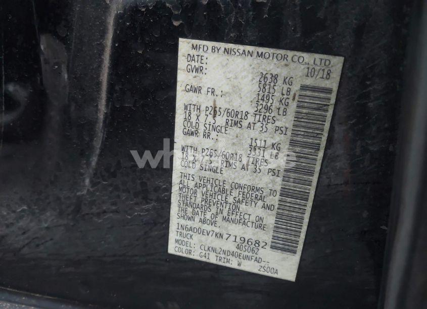 Photo 9 of 2019 Nissan Frontier SV (VIN 1N6AD0EV7KN719682)