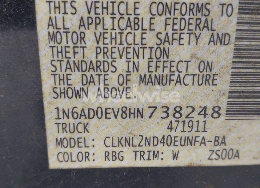 Photo 9 of 2017 Nissan Frontier SV (VIN 1N6AD0EV8HN738248)