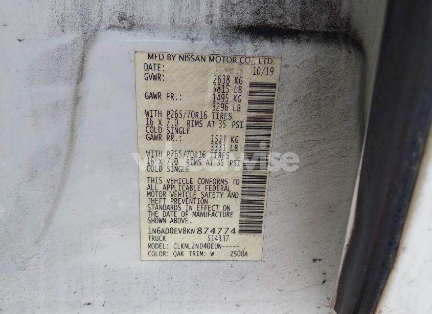Photo 9 of 2019 Nissan Frontier SV (VIN 1N6AD0EV8KN874774)