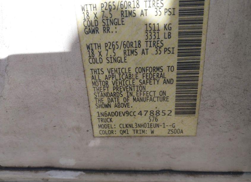 Photo 9 of 2012 Nissan Frontier SL (VIN 1N6AD0EV9CC478852)