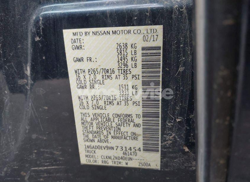 Photo 9 of 2017 Nissan Frontier SV (VIN 1N6AD0EV9HN731454)