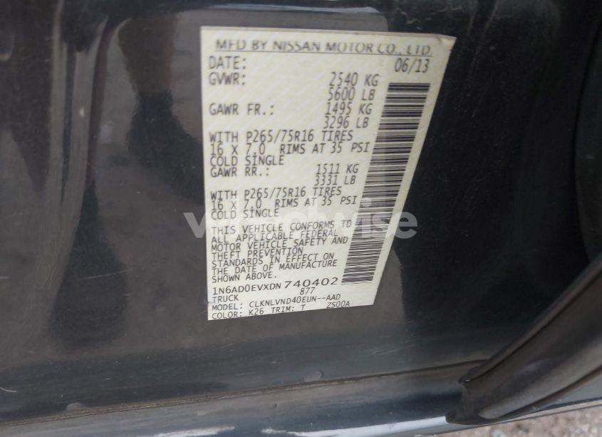 Photo 9 of 2013 Nissan Frontier PRO-4X (VIN 1N6AD0EVXDN740402)