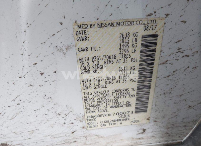 Photo 9 of 2018 Nissan Frontier SV (VIN 1N6AD0EVXJN700073)