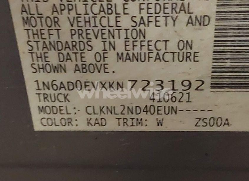 Photo 9 of 2019 Nissan Frontier SV (VIN 1N6AD0EVXKN723192)