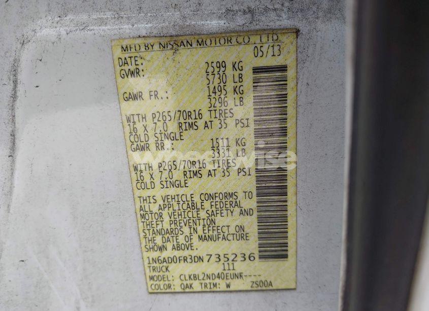 Photo 9 of 2013 Nissan Frontier SV (VIN 1N6AD0FR3DN735236)