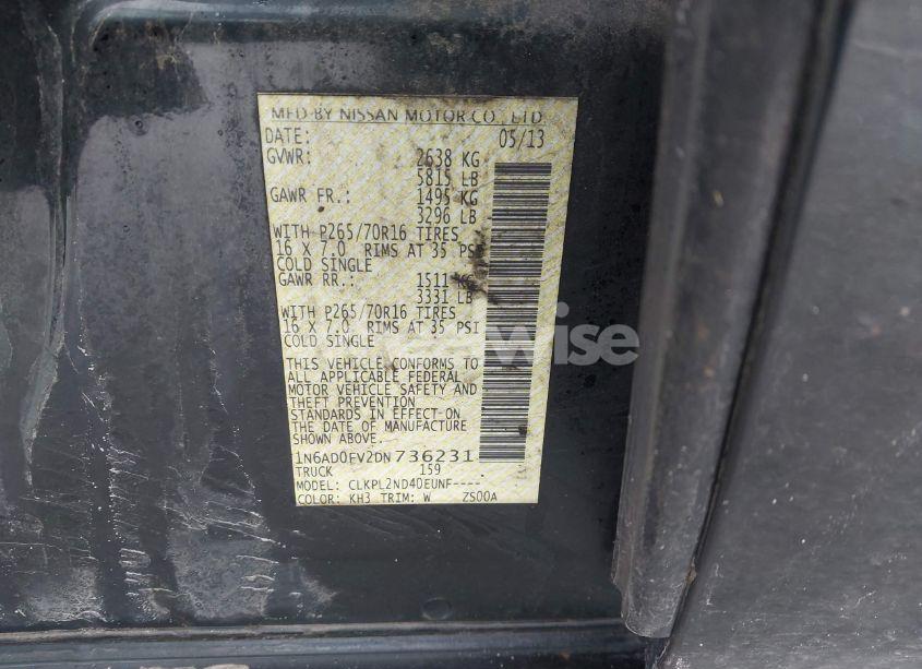 Photo 9 of 2013 Nissan Frontier SV (VIN 1N6AD0FV2DN736231)