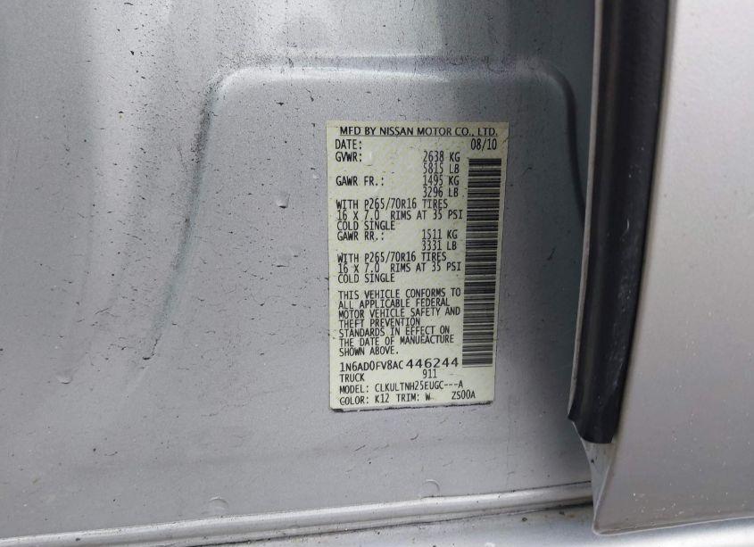 Photo 9 of 2010 Nissan Frontier SE (VIN 1N6AD0FV8AC446244)