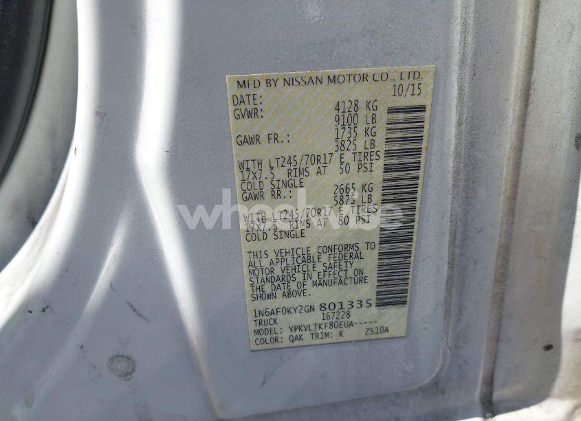 Photo 9 of 2016 Nissan Nv CARGO NV2500 HD SV V8 (VIN 1N6AF0KY2GN801335)