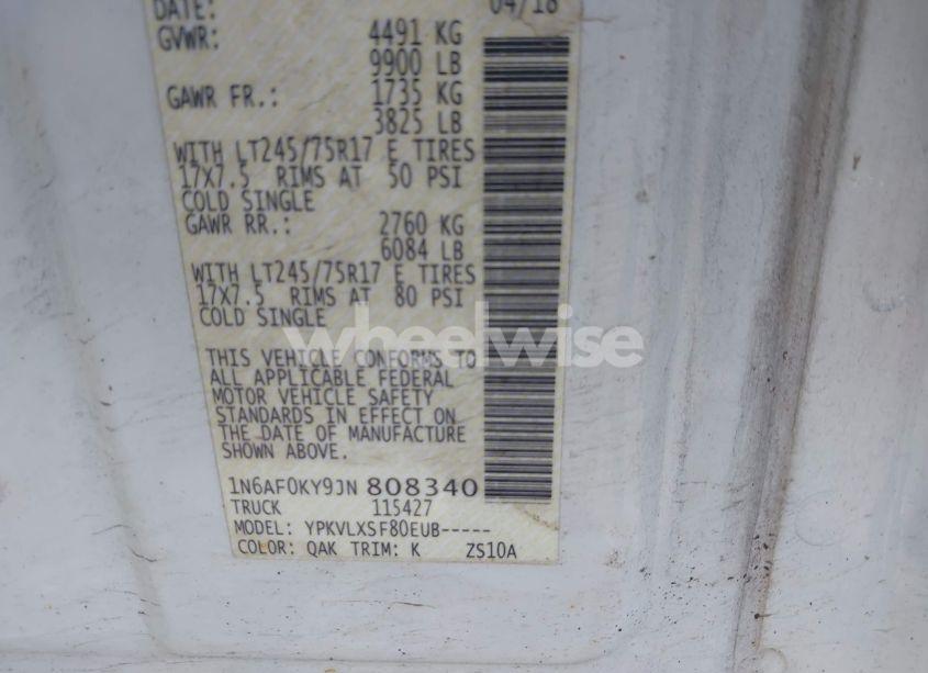 Photo 9 of 2018 Nissan Nv CARGO NV3500 HD SV V8 (VIN 1N6AF0KY9JN808340)