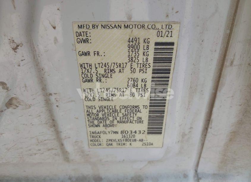 Photo 9 of 2021 Nissan Nv CARGO NV3500 HD SV HIGH ROOF V8 (VIN 1N6AF0LY7MN803432)