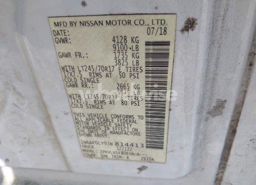 Photo 9 of 2018 Nissan Nv CARGO NV2500 HD SV V8 (VIN 1N6AF0LY9JN814413)