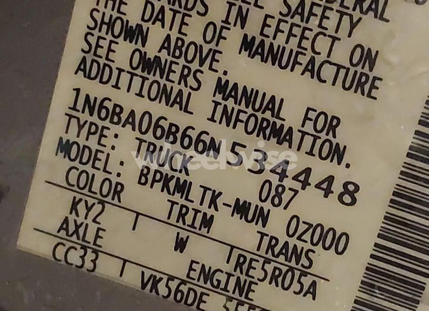 Photo 9 of 2006 Nissan Titan SE (VIN 1N6BA06B66N534448)