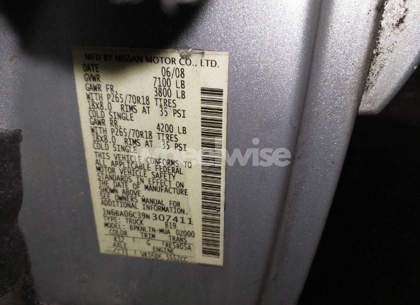 Photo 9 of 2009 Nissan Titan SE (VIN 1N6BA06C39N307411)