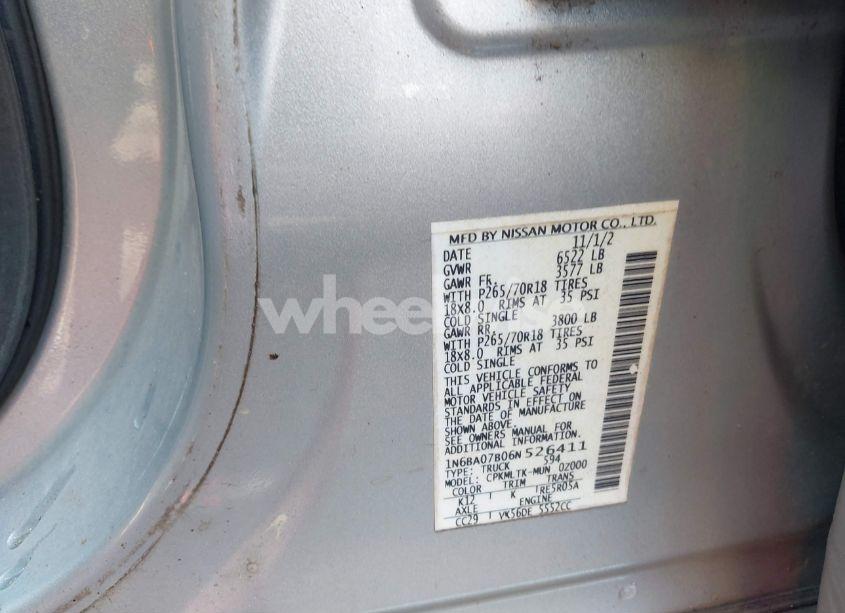 Photo 9 of 2006 Nissan Titan SE (VIN 1N6BA07B06N526411)