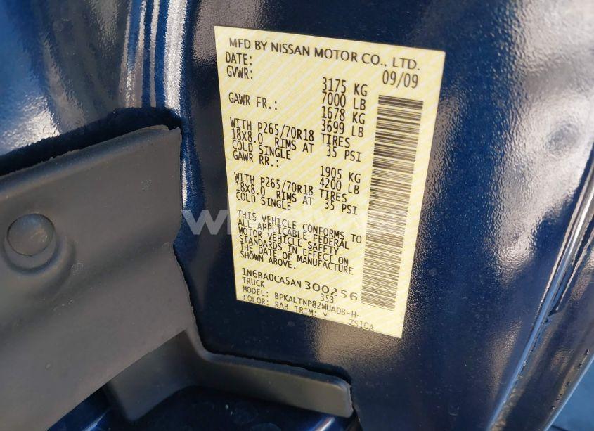 Photo 9 of 2010 Nissan Titan SE (VIN 1N6BA0CA5AN300256)