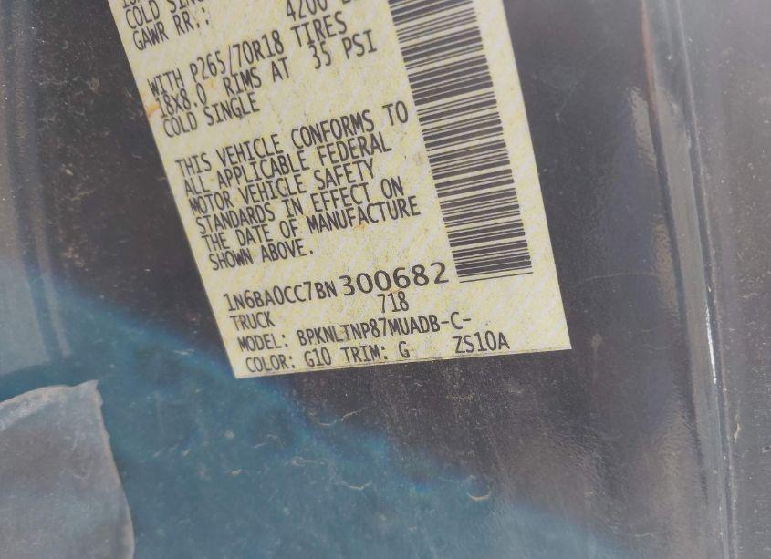 Photo 9 of 2011 Nissan Titan SV (VIN 1N6BA0CC7BN300682)