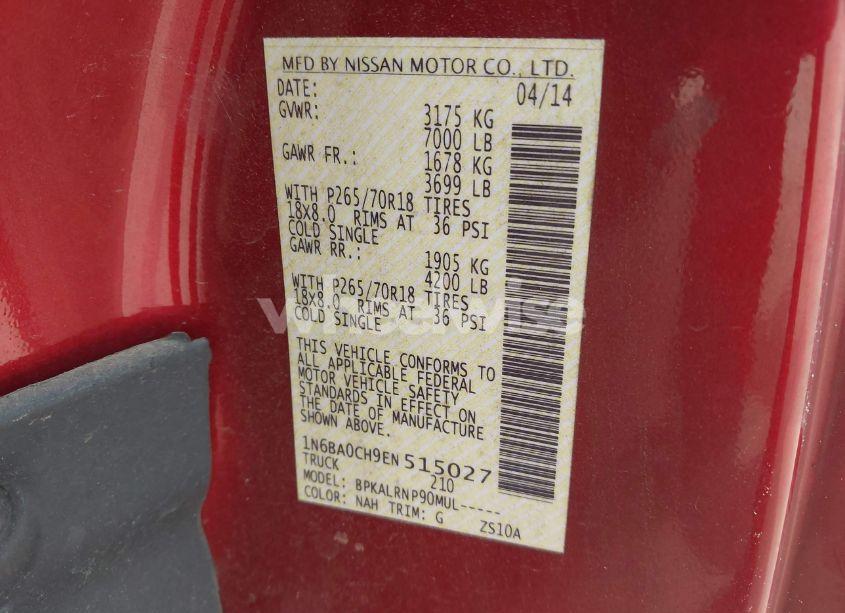 Photo 9 of 2014 Nissan Titan S/SV (VIN 1N6BA0CH9EN515027)