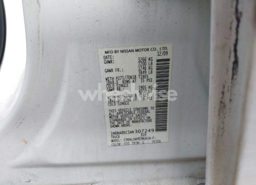 Photo 9 of 2010 Nissan Titan PRO-4X (VIN 1N6BA0EC1AN307249)