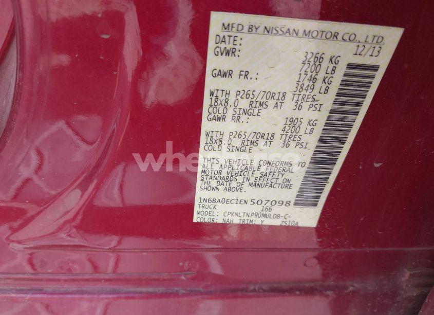 Photo 9 of 2014 Nissan Titan SV (VIN 1N6BA0EC1EN507098)