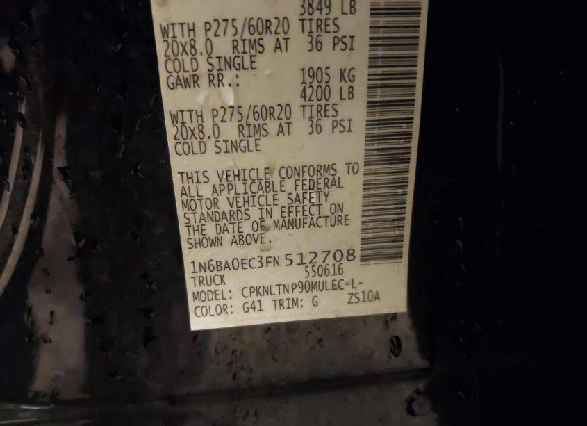 Photo 9 of 2015 Nissan Titan SV (VIN 1N6BA0EC3FN512708)