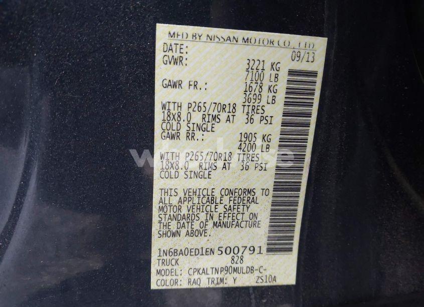 Photo 9 of 2014 Nissan Titan SV (VIN 1N6BA0ED1EN500791)