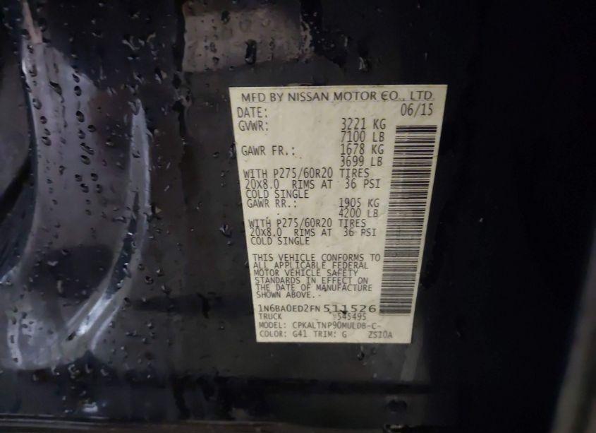 Photo 9 of 2015 Nissan Titan SV (VIN 1N6BA0ED2FN511526)