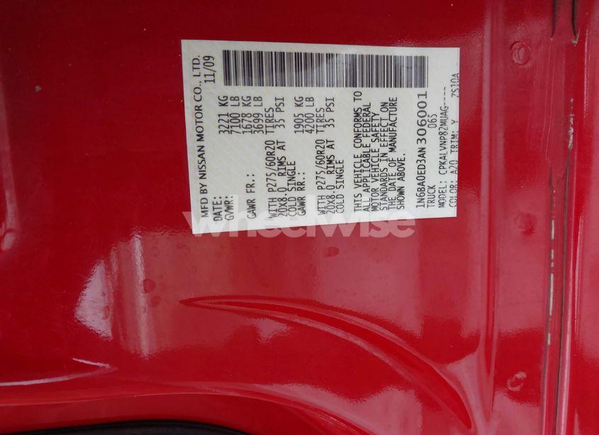 Photo 9 of 2010 Nissan Titan LE (VIN 1N6BA0ED3AN306001)