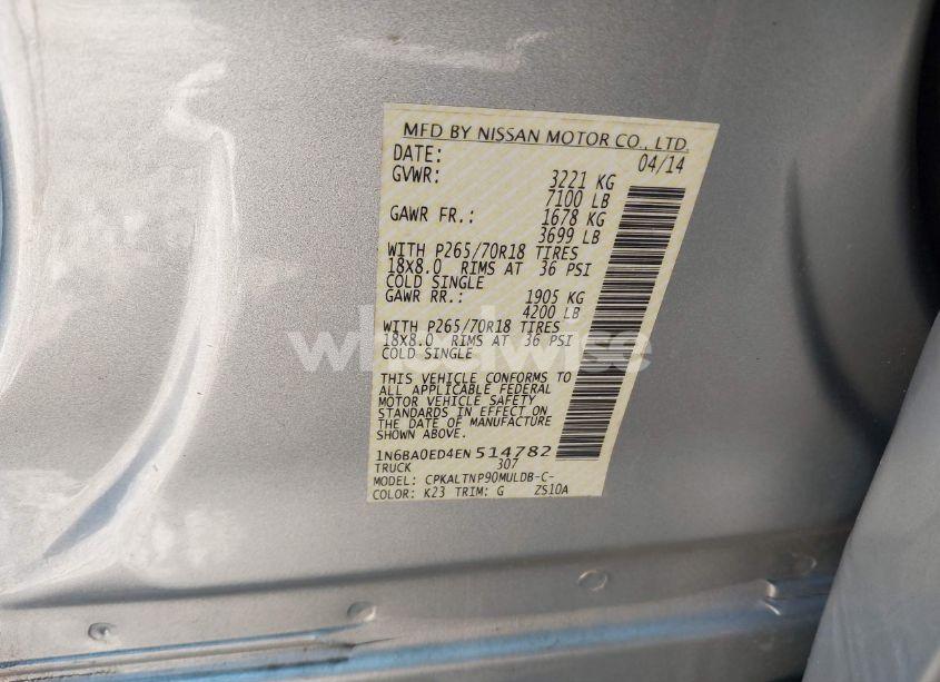 Photo 9 of 2014 Nissan Titan SV (VIN 1N6BA0ED4EN514782)