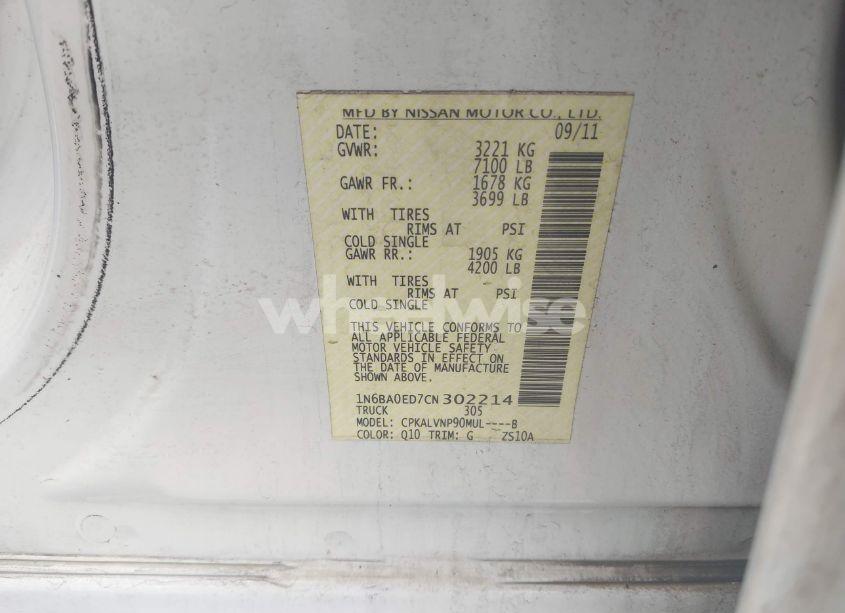 Photo 9 of 2012 Nissan Titan SL (VIN 1N6BA0ED7CN302214)