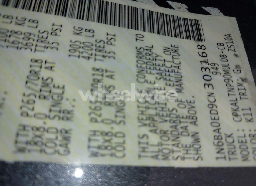 Photo 9 of 2012 Nissan Titan SV (VIN 1N6BA0ED9CN303168)