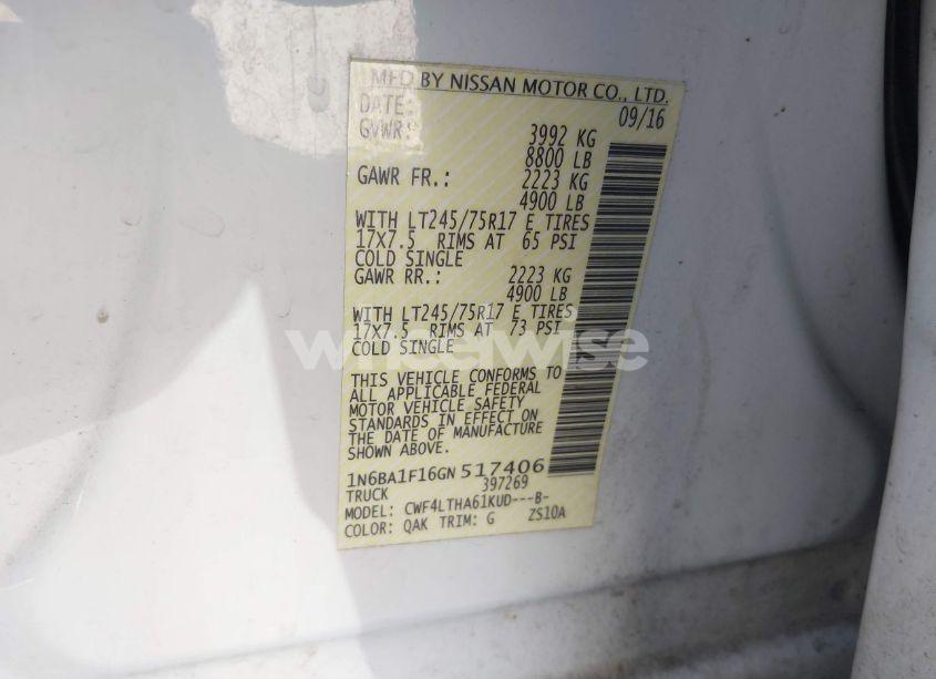 Photo 9 of 2016 Nissan Titan XD SV DIESEL (VIN 1N6BA1F16GN517406)