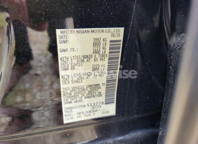 Photo 9 of 2016 Nissan Titan XD (VIN 1N6BA1F20GN513778)