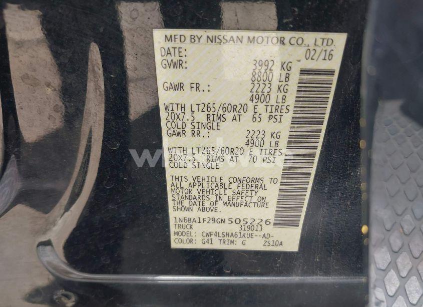 Photo 9 of 2016 Nissan Titan XD SV DIESEL (VIN 1N6BA1F29GN505226)