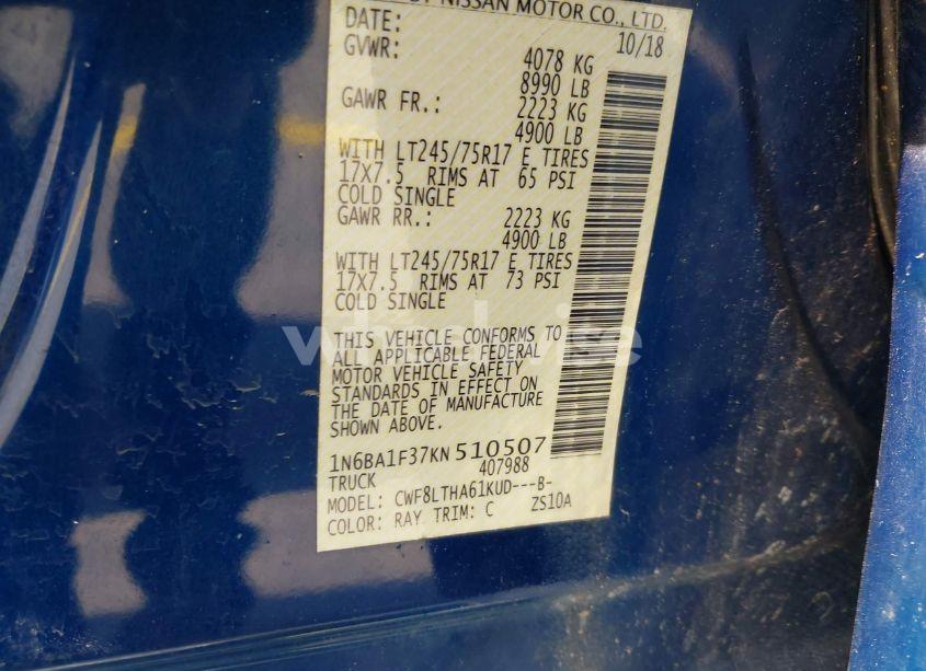 Photo 9 of 2019 Nissan Titan XD SV DIESEL (VIN 1N6BA1F37KN510507)