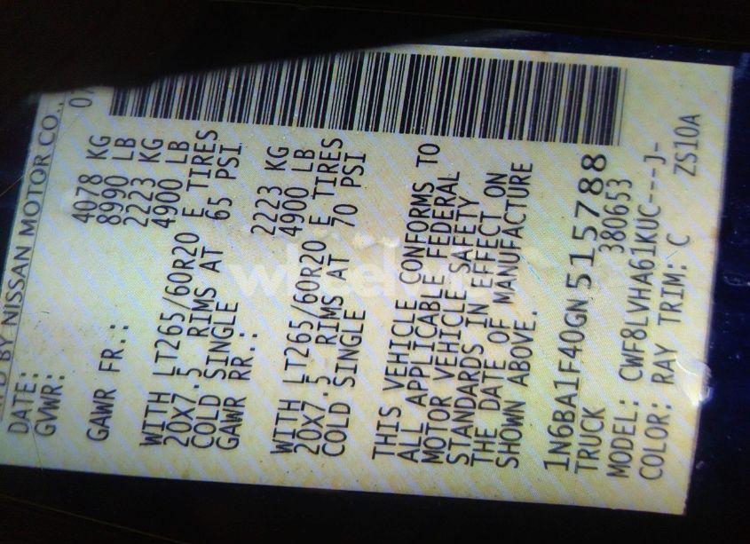 Photo 9 of 2016 Nissan Titan XD SL DIESEL (VIN 1N6BA1F40GN515788)