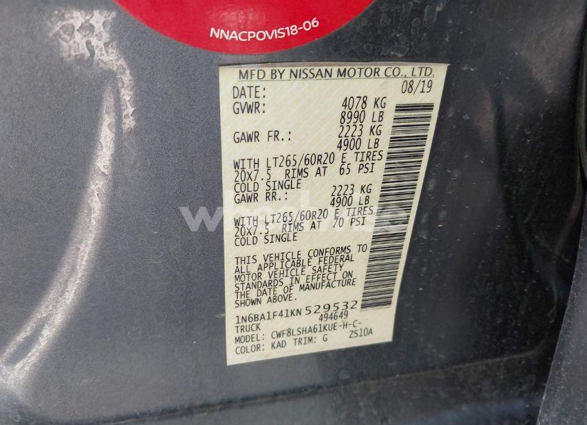 Photo 9 of 2019 Nissan Titan XD SV DIESEL (VIN 1N6BA1F41KN529532)