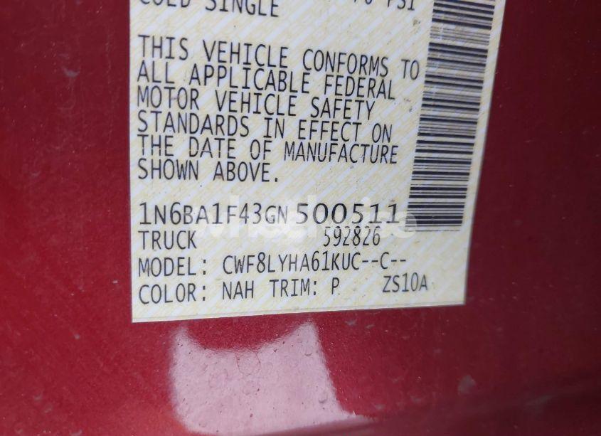 Photo 9 of 2016 Nissan Titan XD PLATINUM RESERVE DIESEL (VIN 1N6BA1F43GN500511)