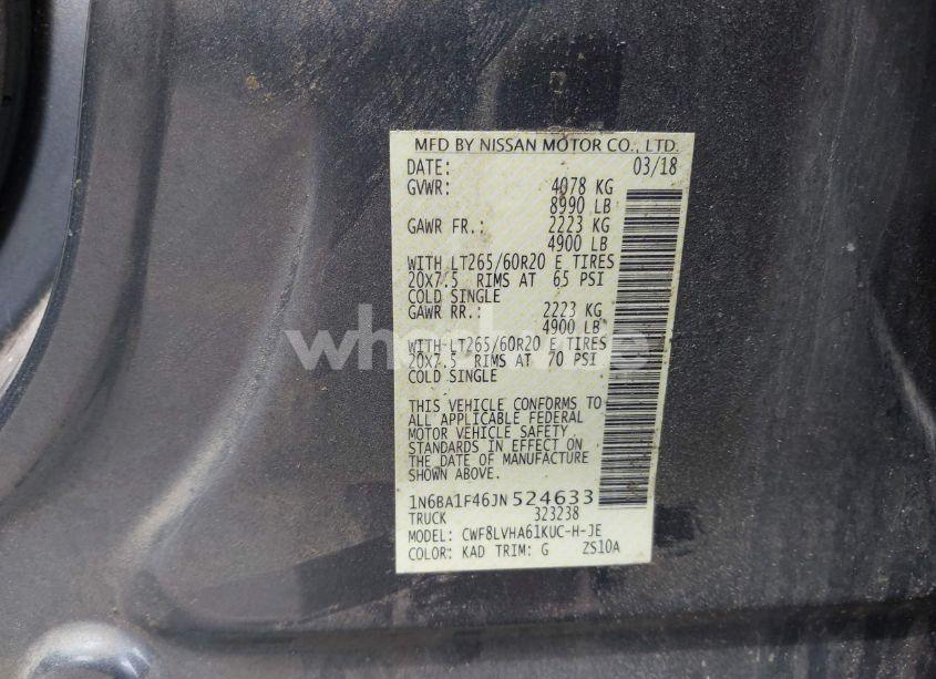 Photo 9 of 2018 Nissan Titan XD SL DIESEL (VIN 1N6BA1F46JN524633)