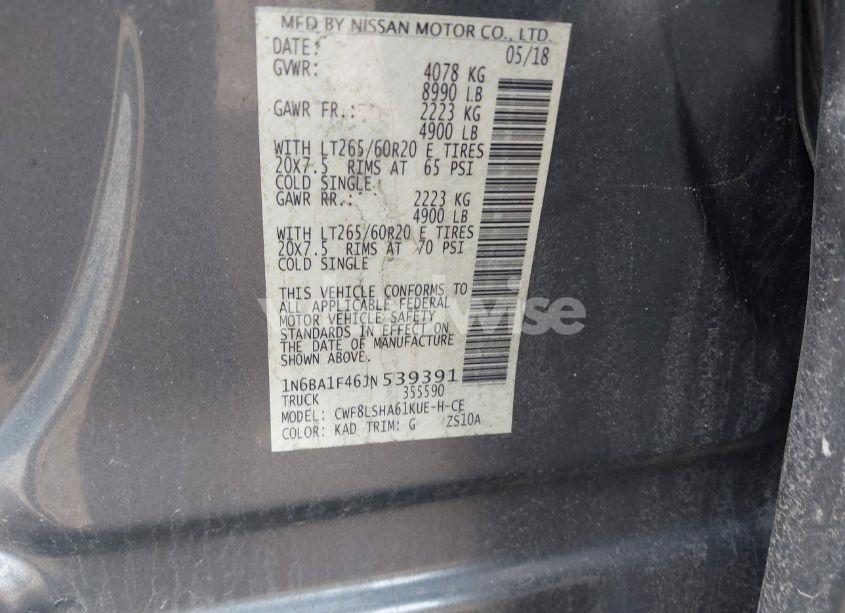 Photo 9 of 2018 Nissan Titan XD SV DIESEL (VIN 1N6BA1F46JN539391)