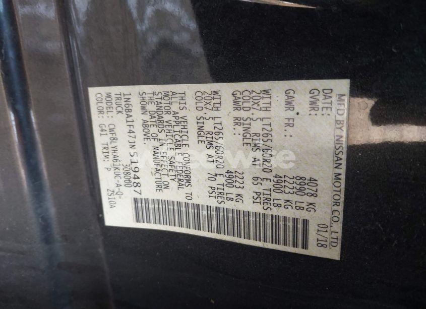 Photo 9 of 2018 Nissan Titan XD PLATINUM RESERVE DIESEL (VIN 1N6BA1F47JN519487)