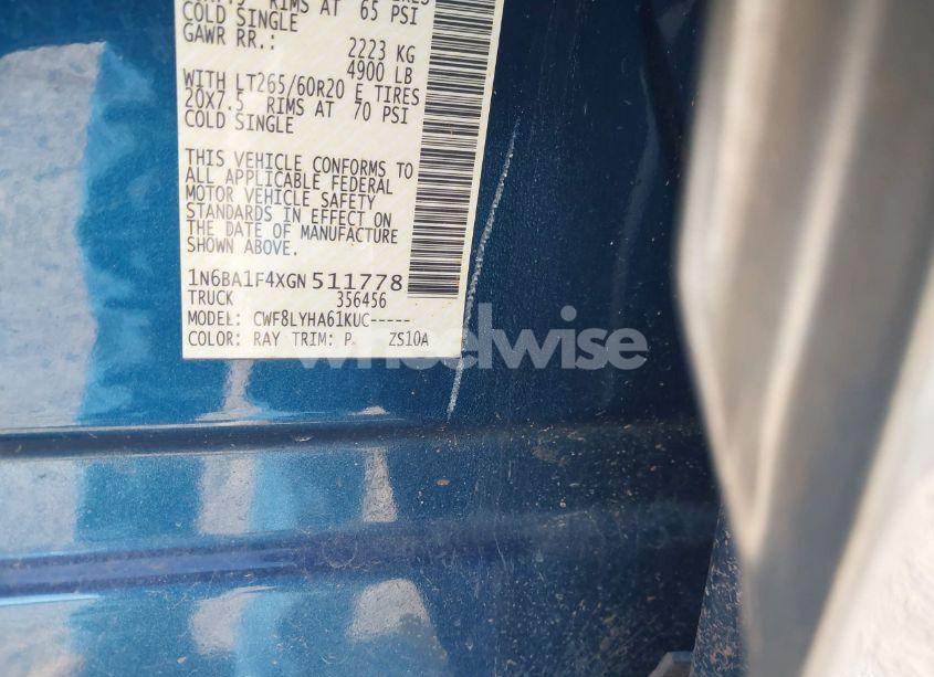 Photo 9 of 2016 Nissan Titan XD PLATINUM RESERVE DIESEL (VIN 1N6BA1F4XGN511778)