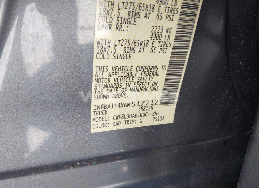 Photo 9 of 2016 Nissan Titan XD PRO-4X DIESEL (VIN 1N6BA1F4XGN517712)